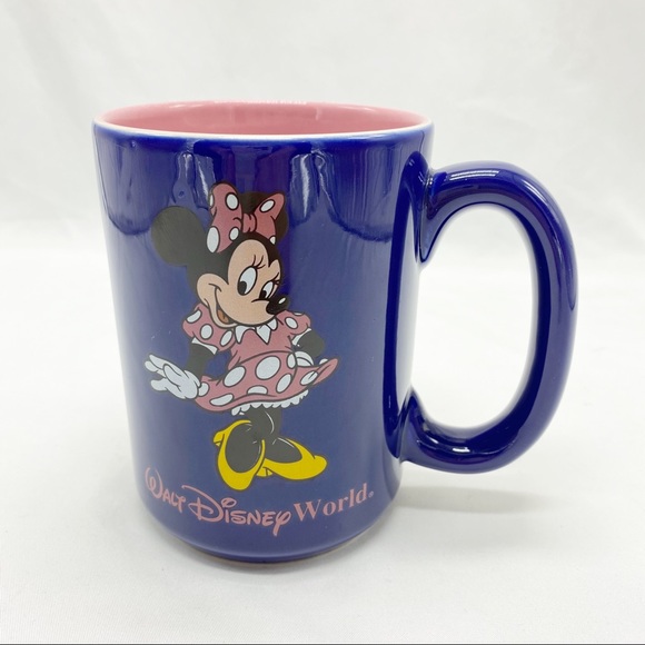 Disney Other - Vintage Disney World Minnie Mouse Coffee Cup Navy Blue XL
